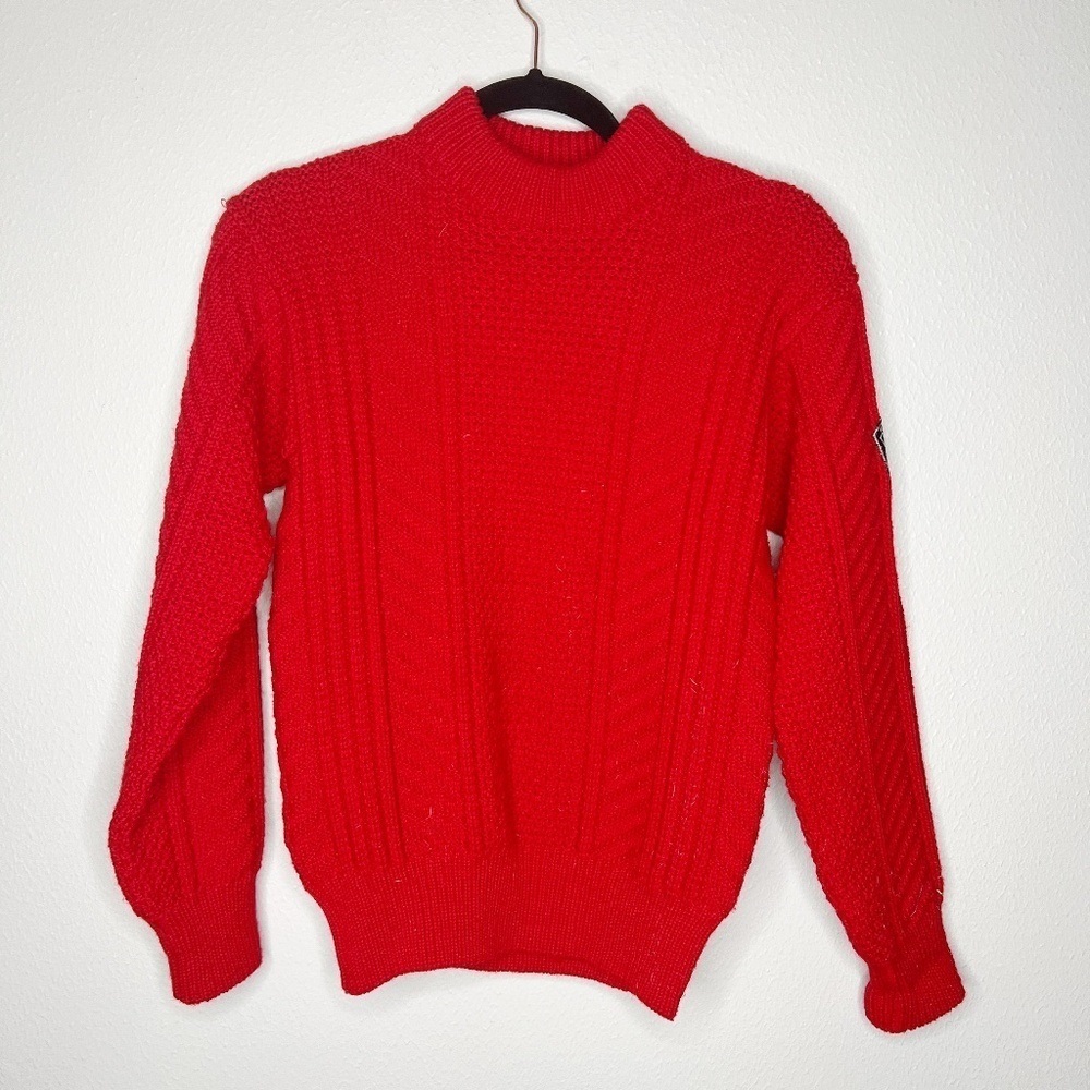 Vintage RollyGo Sweater Red 100% Wool Made in Italy Knit